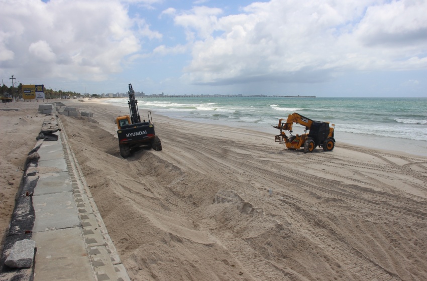 Obra de contenção no Pontal da Barra avança e chega a 90% de conclusão