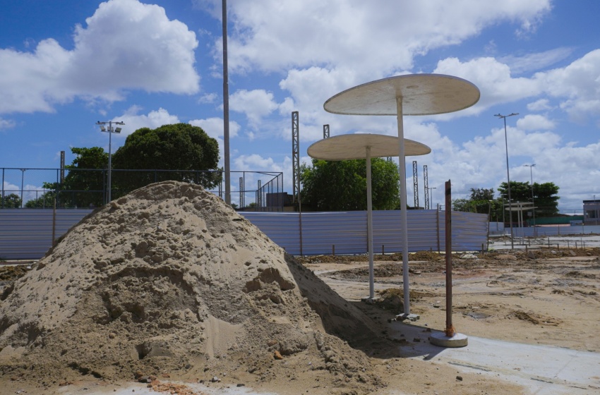 Obra no Parque da Criança passa por nova etapa para implantação de brinquedos