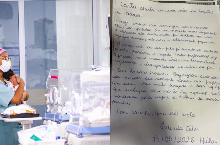 Carta de mãe emociona equipe e reforça acolhimento humanizado na maternidade do Hospital da Cidade