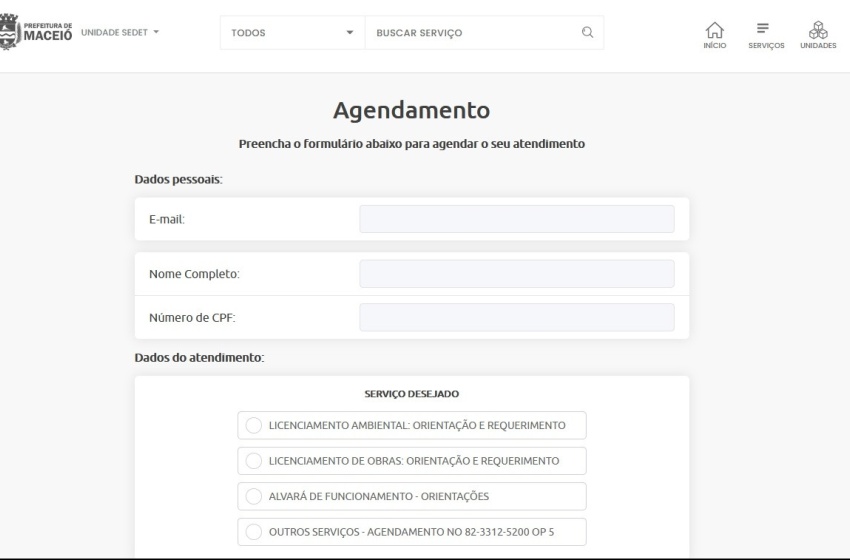 Agendamento para protocolo na Sedet pode ser feito pela Internet