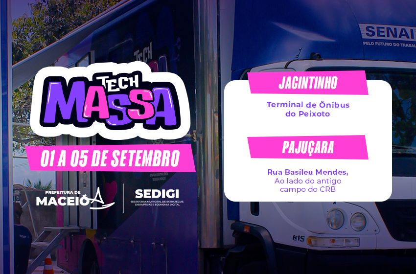 Tech Massa oferece cursos gratuitos no Jacintinho e na Pajuçara