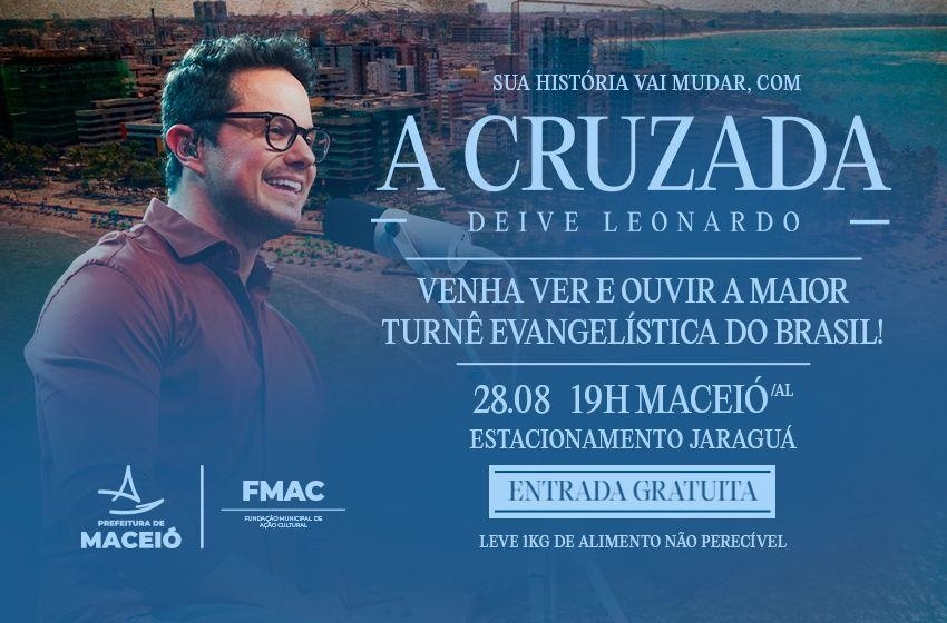 Maceió recebe show gratuito de Deive Leonardo na quinta (28)