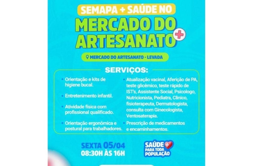 Saúde da Gente chega ao Mercado do Artesanato nesta sexta-feira (5)