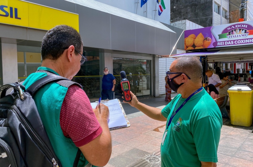 Fiscalização da Prefeitura combate poluição sonora no Centro de Maceió