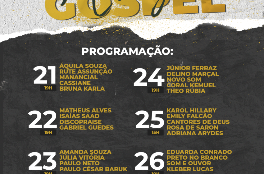 FMAC divulga programação do Festival Massayó Gospel, que acontece de 21 a 26 de setembro