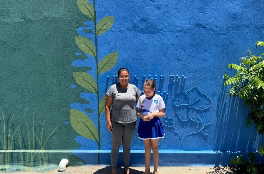 Mural sensorial inspirado em moradora celebra inclusão na nova Praça do Feitosa