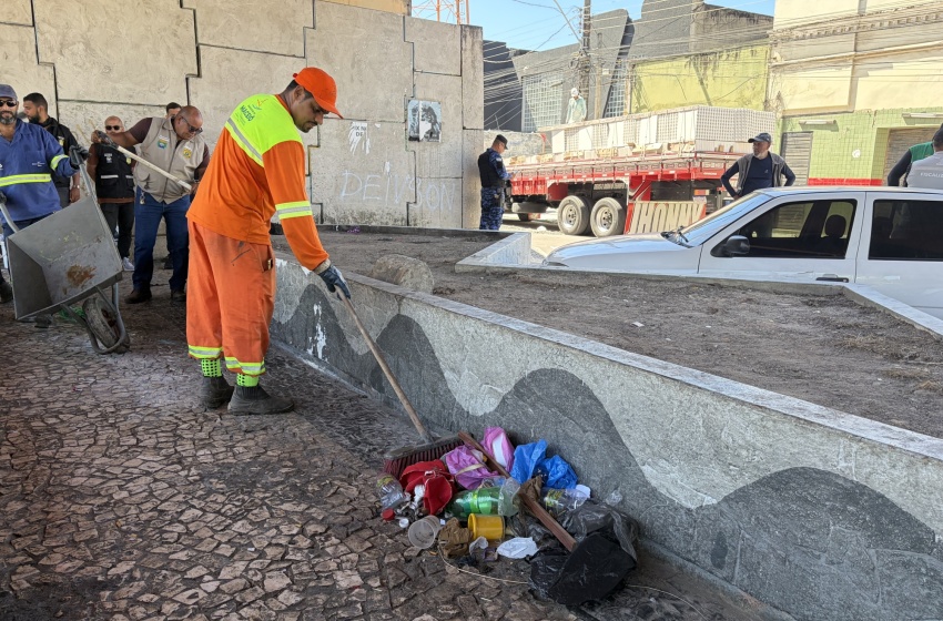 Segurança Cidadã realiza manutenção de ordenamento urbano na Praça do Bonfim