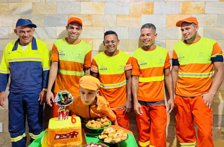 Garis de Maceió participam do aniversário do pequeno César