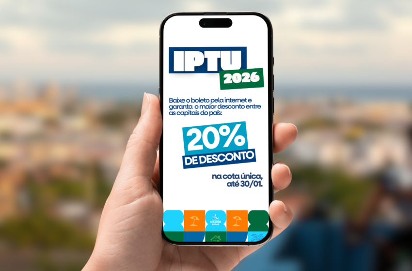 Contribuintes podem emitir boleto do IPTU 2026 com 20% de desconto pelo WhatsApp