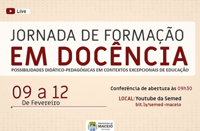 Secretaria de Educação inicia Jornada de Formação com transmissão pelo Youtube