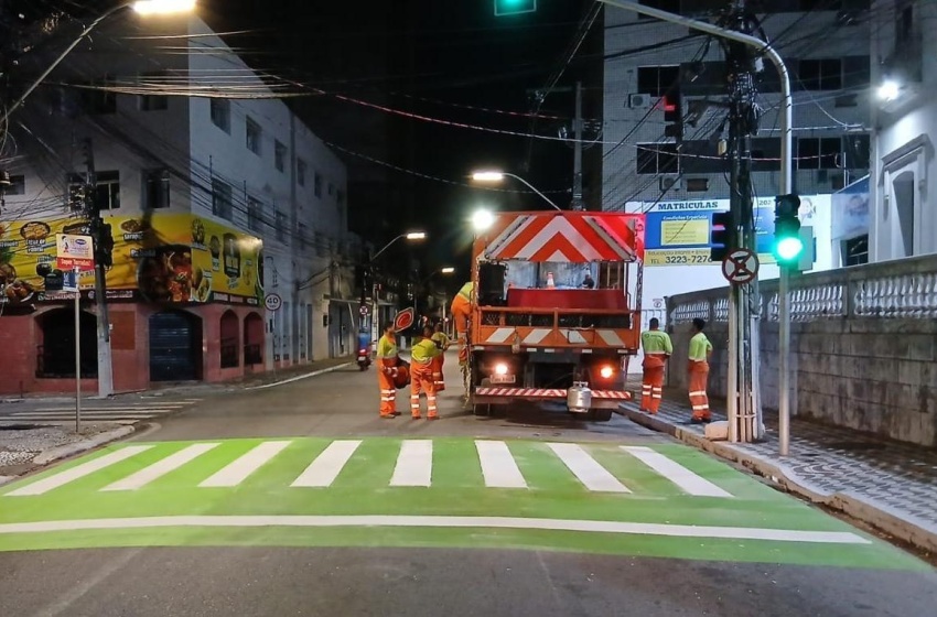 Ruas do Centro de Maceió recebem reforço na sinalização viária