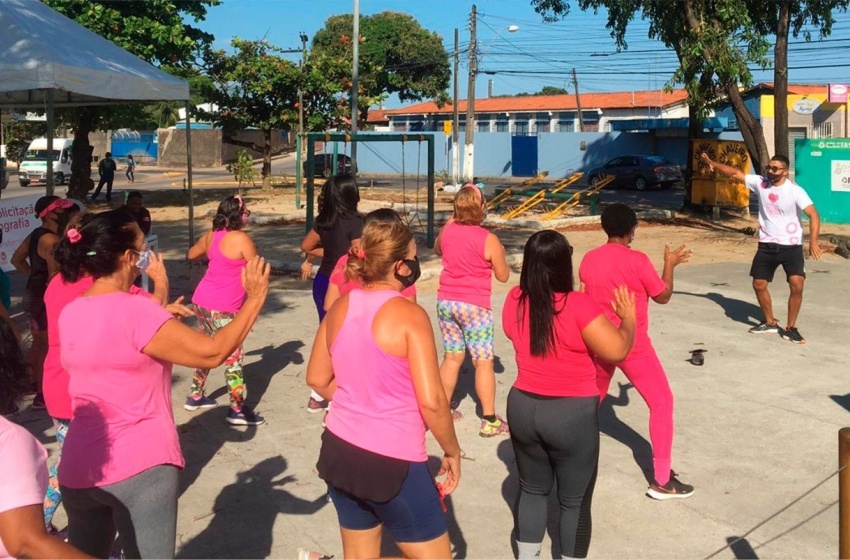 Maceió Rosa: mulheres fazem atividade física e se previnem contra o câncer de mama
