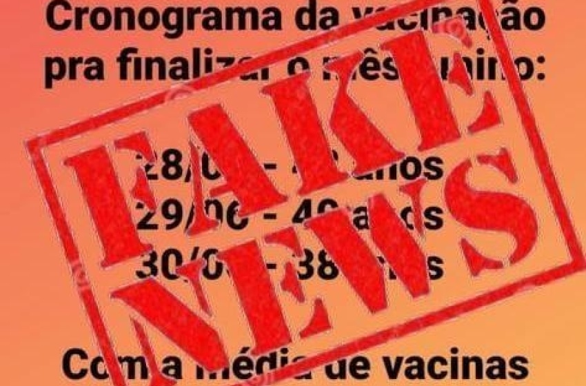 NOTA: É falso cronograma de vacinação contra a Covid-19 que circula nas redes sociais