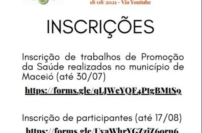 Fórum de Promoção à Saúde inscreve até dia 30 para apresentação de trabalhos