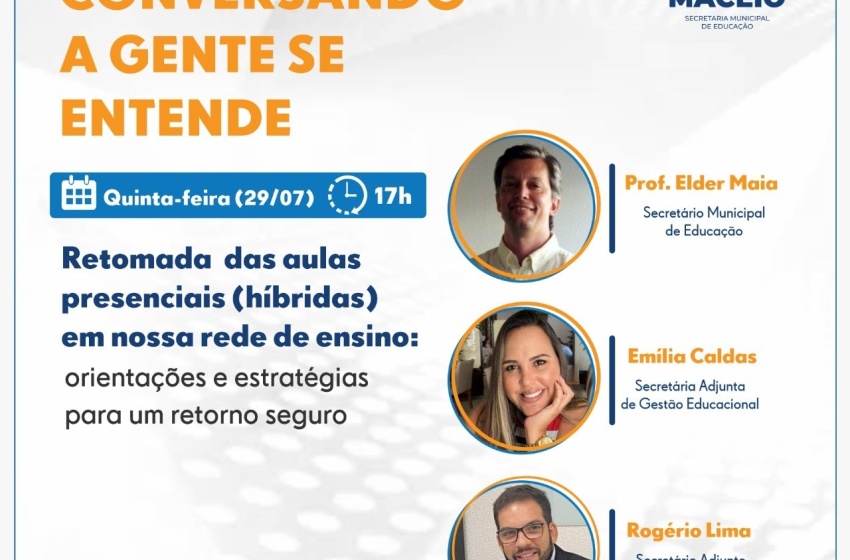 Live no YouTube vai discutir medidas para a volta às aulas