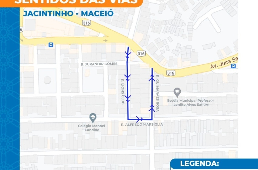Vias de acesso à escola do Jacintinho têm sentido alterado