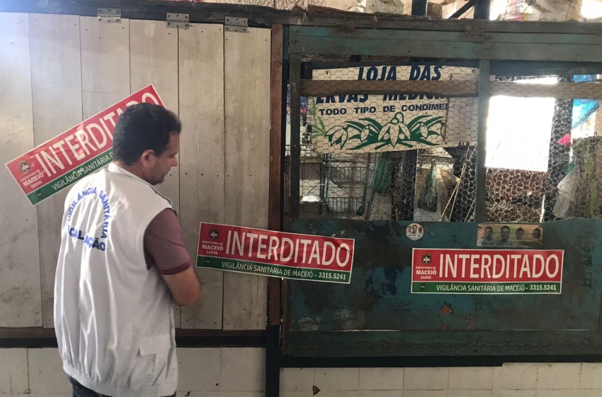 Vigilância Sanitária interdita estabelecimento de produtos naturais no Mercado Público do Jacintinho