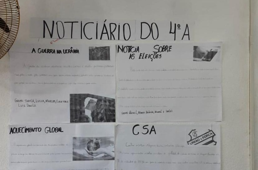 Estudantes da Escola Municipal Professora Clemente da Rocha constroem noticiário como estímulo para a criatividade