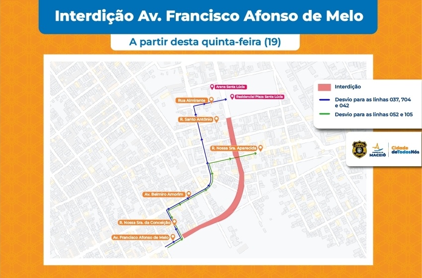 Obra de saneamento modifica trânsito da Santa Lúcia a partir desta quinta (19)