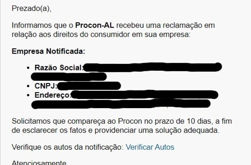Procon Maceió faz alerta sobre e-mail falso