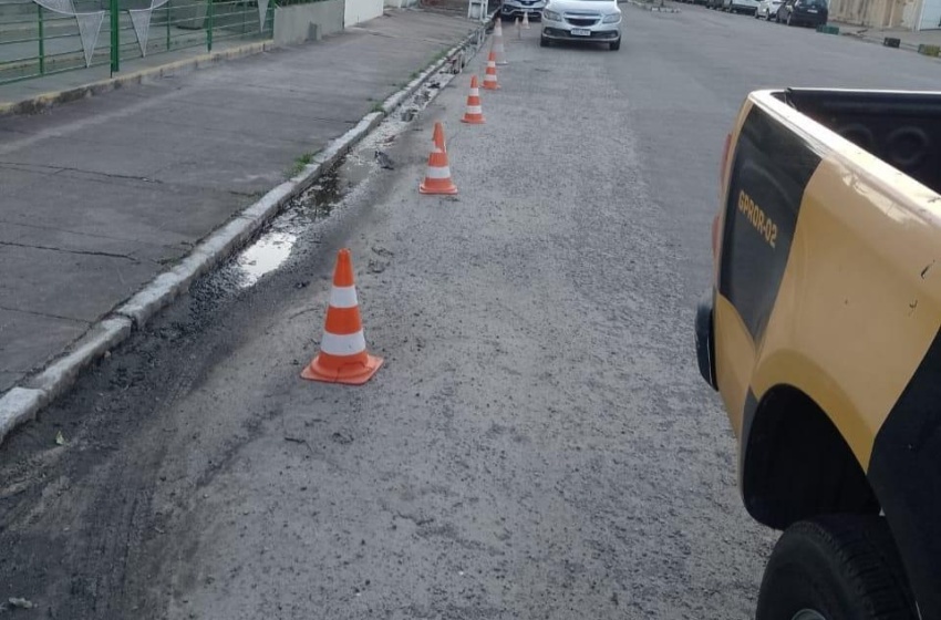 Cones e outros objetos são recolhidos pelo DMTT em ação durante o São João Massayó