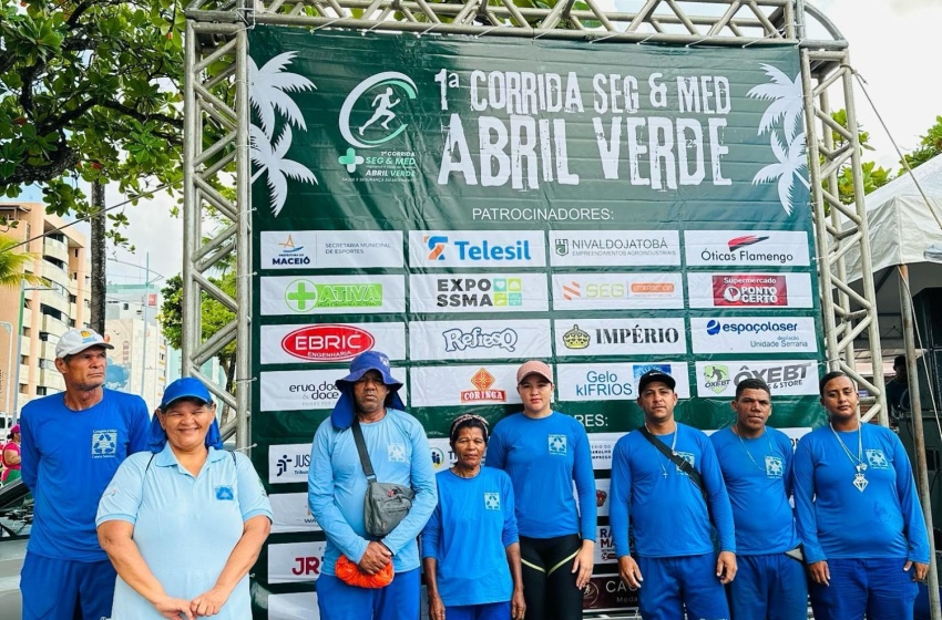 Prefeitura de Maceió faz coleta seletiva em evento de corrida na orla marítima