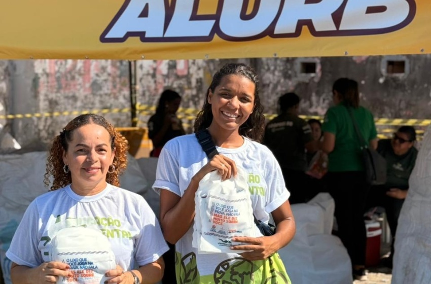Cooperativa realiza coleta seletiva durante competição na orla de Maceió