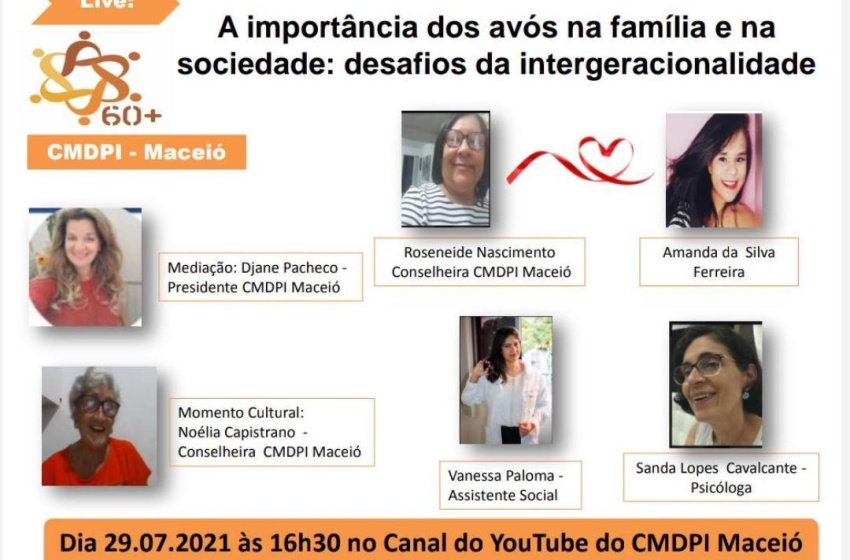 Conselho do Idoso realiza live sobre a importância dos avós